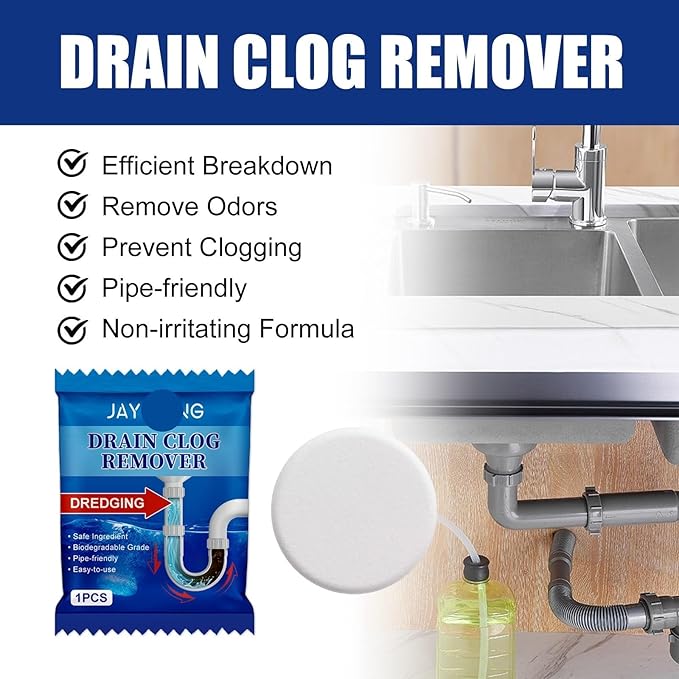 Drain Unclogging Tablets - Rapid Pipe Clearing &amp Odor Eliminator Dissolve Hair Grease &amp Debris Prevent Blockages &amp Eliminate Bad Smells in 30 Minutes(30PCS)