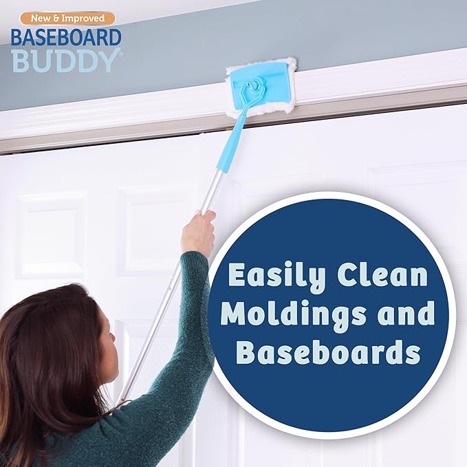 Baseboard Buddy 20-Pack Replacement Pads | Reusable Cleaning Pads for Wet &amp Dry Use | Trap Dust Dirt &amp Pet Hair | Mop Pad Refills for Baseboards Trim Molding &amp More