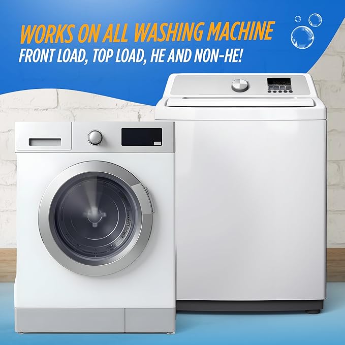 Oh Yuk Washing Machine Cleaner For All Washers (Top Load Front Load HE and Non-HE) Natural Citrus Fragrance Four Cleanings Per Bottle Septic Safe 16 Fl Oz