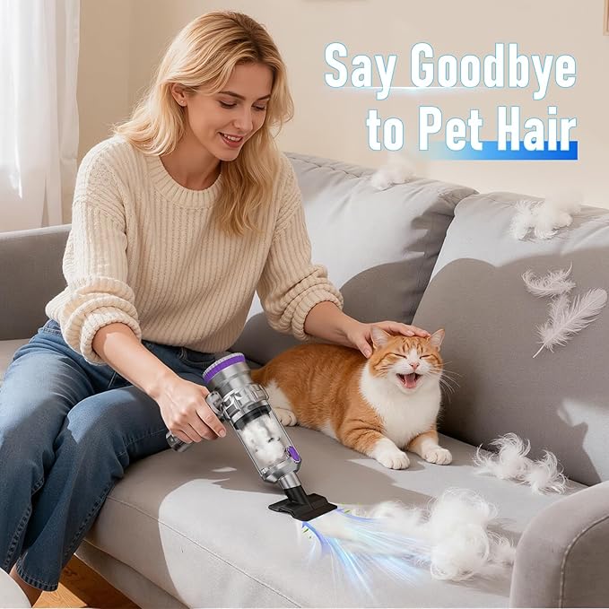 Handheld Car Vacuum Portable Cordless with 20000Pa Powerful Suction Mini Hand Held Car Vacuum/Blower with 3-Speed Adjustment 90000RPM Motor With Nozzles for Home Pet Hair Keyboard Desk