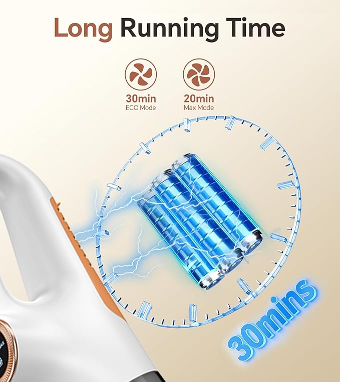Cordless Vacuum Cleaner Stick Vacuum Cordless Rechargeable with Powerful Suction and LED Display Portable Vacuum Cleaners for Home Wireless Vacuum for Hardwood Floor Carpet Pet Hair White