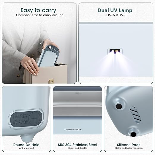 Ultrasonic Jewelry Cleaner Jewelry Cleaning Machine Smart Variable Frequency 47KHz - 50KHz Professional Sonic Cleaner with UV for Rings Glasses Watches Dentures Retainer Earrings Necklaces