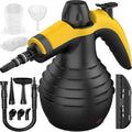Pressurized Handheld Steam Cleaner with 10pcs Accessories &amp Safety Lock Multi-Purpose &amp Powerful Home Use Steamer for Cleaning Car Bathroom Shower Upholstery Grout Window (Black)