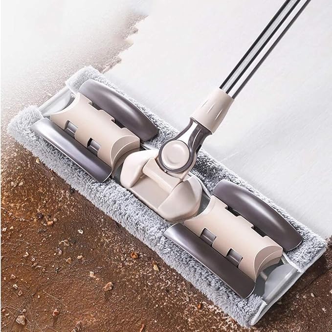 360 Degree Spin Mop with Microfiber Pads Flat Floor Telescopic Handle Home Windows Kitchen Cleaner Wood Ceramic