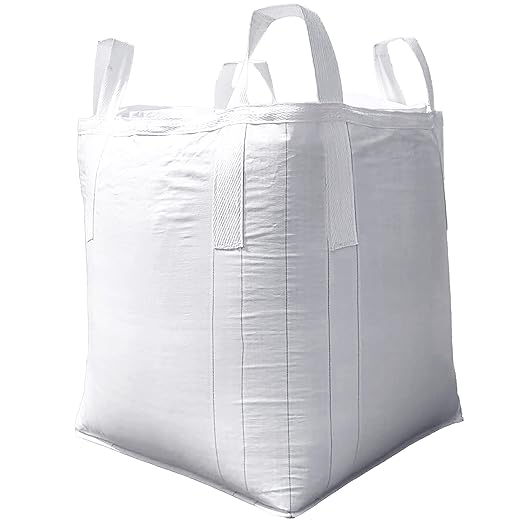 10 Pack ewori FIBC Jumbo Bulk Bag Diamond One Ton Bag 35.4L x 35.4W x 43.3H 3300lbs SWL Safty Factor 3:1 Duffle Top Flat Bottom Heavy Duty Construction Woven Polypropylene Bags (10)