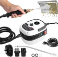 2500W Handheld Steam Cleaner Portable High Temp Steamer Cleaning Machine with 3 Brush Heads Steamer for Cleaning Grout Tile Car Living (White 220v)