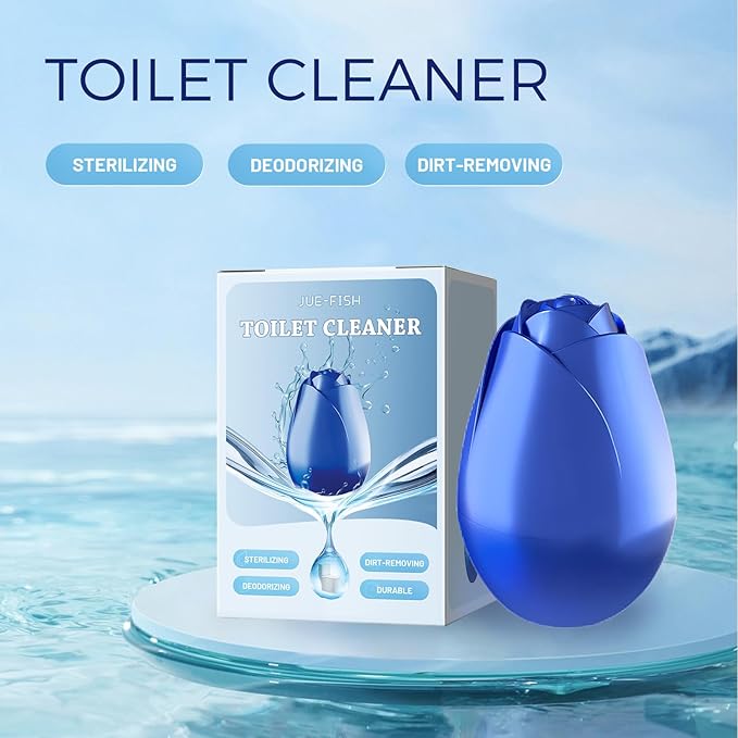 pistro Automatic Toilet Bowl Cleaner - Crazy Clean with Light Fresh Scent - Bathroom Tank Blue Cleaner - Slow-Releasing Deodorizer &amp Descaler (1 pc)