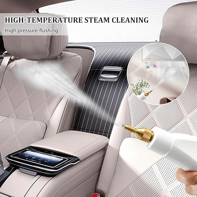 Handheld Pressurized Steam Cleaner 2500W Handheld High Temp Portable Cleaning Machine Natural Steam Cleaner Steamer for Cleaning Ready In 10s Multifunctional Steam Cleaning for Bed Car Kitchen(Red