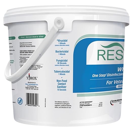 REScue One-Step Disinfectant Cleaner &amp Deodorizer Wipes for Vet Use – Cleaner for Kennels Litter Boxes Vet Offices Pet Grooming Surfaces – Extra Large 160-Count Wipes Bucket (4 Pack)