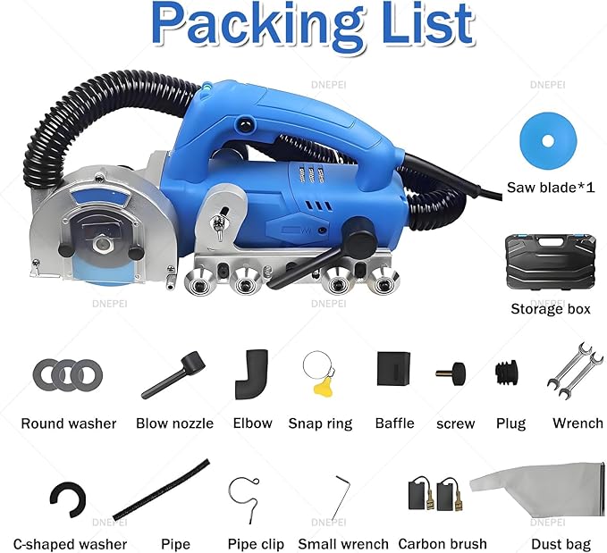 Tile Joint Cleaning Machine 1200W 9000RPM Electric Grout Remover with Diamond Blade for DIY Regrouting Tile Gap and Crevice Cleaning Sawblade*1