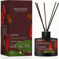 Soul &amp Scents Reed Diffuser Set – Coffee | 7.43 oz Refillable Scented Oil with 6 Fiber Sticks | Long-Lasting Home Fragrance &amp Air Freshener for Bedroom Bathroom Office | Gift &amp Décor Pie