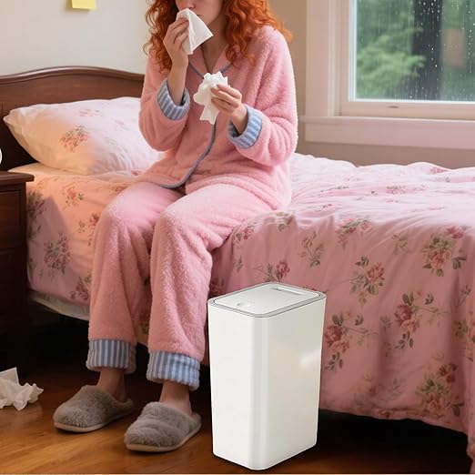 Trash Can with Lid - Wastebasket Dustbin | Wastebasket Compact 10L Dustbin for Dorm Corner Bedroom Indoor Sink Home Bathroom Toilet Workplace