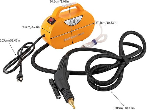 1800W Steam Cleaner for HomeYellow Handheld Steam CleanerPortable Steam Cleaner for Upholstery Kitchen Bathroom Hard Surface
