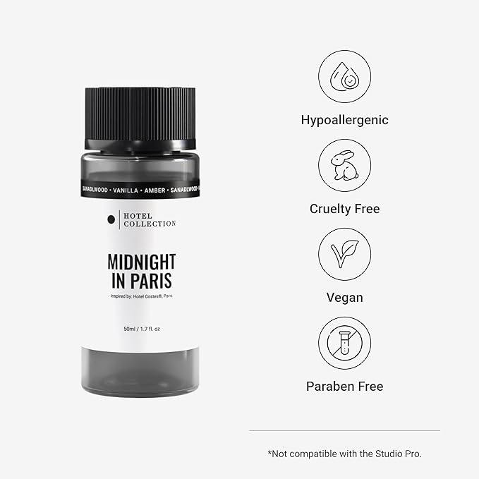 Hotel Collection Diffuser Oil - Midnight in Paris - Aromatherapy Essential Fragrance Oil - Sandalwood Vanilla and Amber - 50mL 1.7 Fl oz