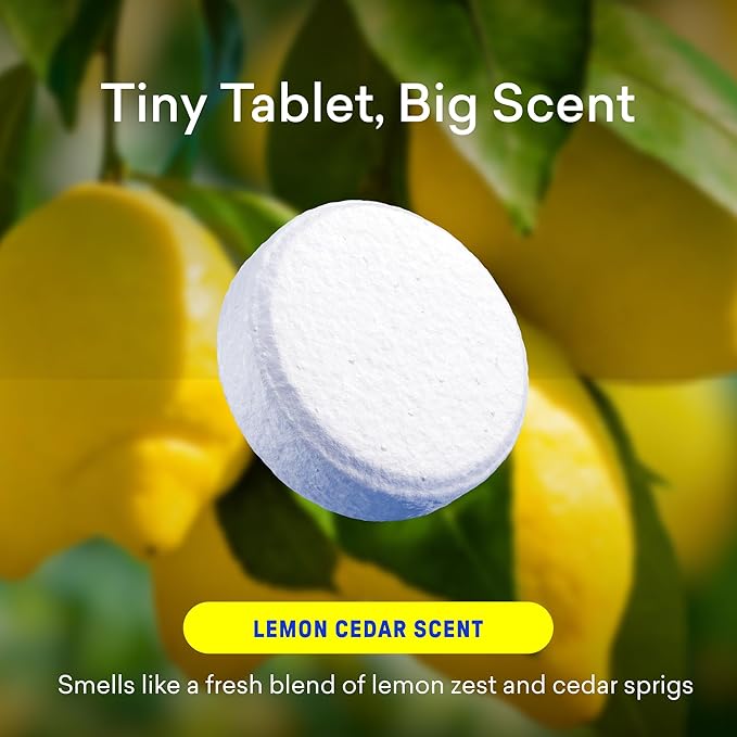 BLUELAND Toilet Bowl Cleaner Tablets 2-Pack 28 Count Lemon Cedar Plastic-Free No Harsh Chemicals Plant-Based