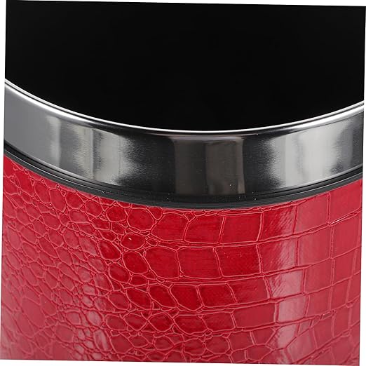 Luxshiny Large Leather Wastebasket Round Trash Can for Office Home Kitchen and Hotel Rubbish Bin with Modern Design and Sturdy Structure