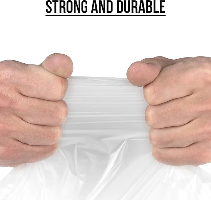 Ultrasac 39 Gallon 1.0 MIL Clear Drawstring Trash Bags - 33 x 40 - Pack of 70 - For Lawn &amp Leaf