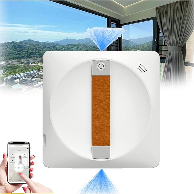 Window Cleaner Robot Intelligent Double-Spray Window Cleaning Robot 3000pa Square Glass Cleaning Robot Remote Control Automatic Glass Cleaner Wet And Dry For Windows Desktops Tiles