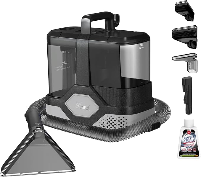 Rosewill Multi-Purpose Portable Carpet and Upholstery Cleaner Powerful Suction 18 KPa Spot Cleaner 600W Motor Car and Auto Detailer Stain/Spot Remover Versatile Use: Carpet Sofa Pet Hair