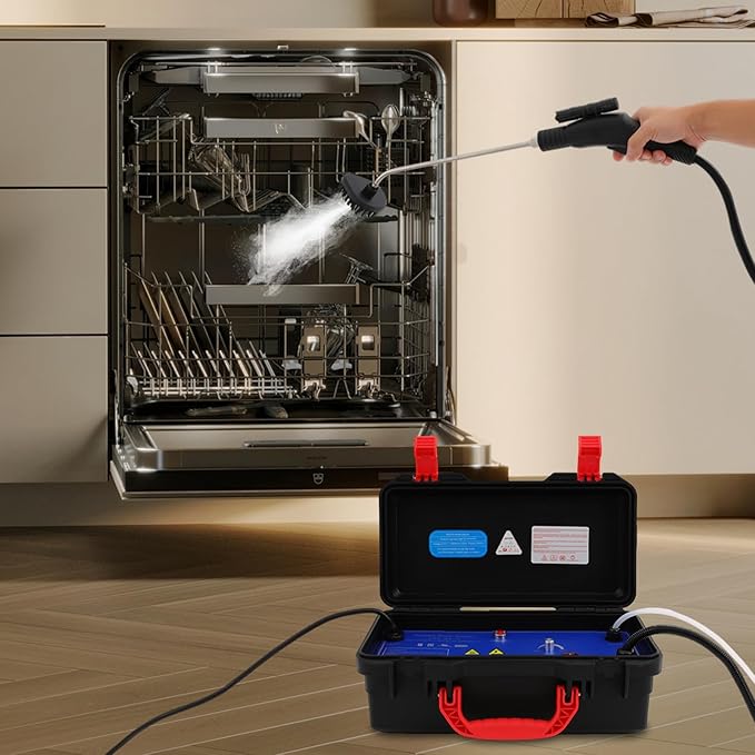 110V Handheld High Pressure Steam Cleaner for Cars 1700W Portable 3-3.5bar High Pressure Steam Cleaning Machine Pressurized Steam Cleaner for Kitchen Restaurants
