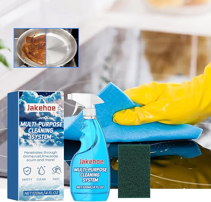 Multi-Purpose Cleaning System with Spray Bottle and Scrub Pad 4 fl oz Gentle Formula