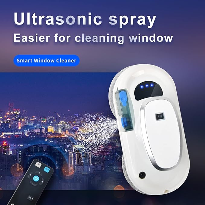 Window Cleaner RobotAutomatic Water Spray Smart Glass Cleaning Robotic3 Cleaning Methodsfor Indoor and Outdoor Glass Tile Window Smart Cleaner Kit