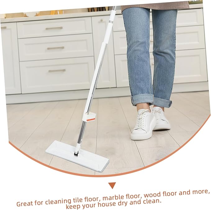 36cm Flat Mop Set Wet and Dry Self-Wringing Mop with 3 Reusable Pads Adjustable Cleaning Tool for Home Use for Floors and Walls