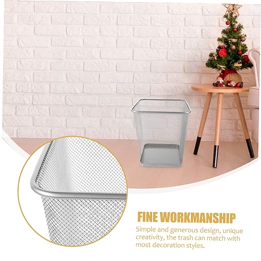 Practical Wire Mesh Trash Can Sturdy Metal Wastebasket for Home Office Kitchen and Bathroom Breathable Design Small Easy to Clean Versatile Garbage Holder