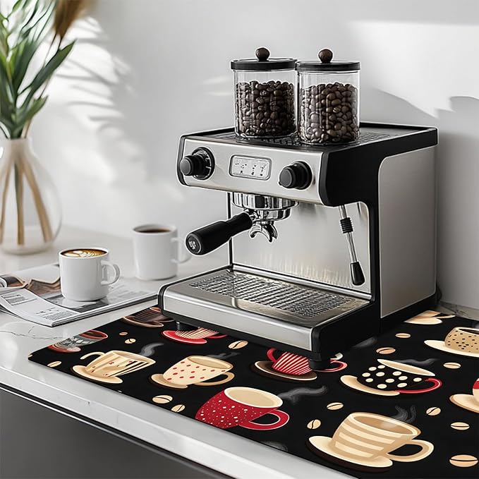 Dish Drying Mat Large Coffee Mat Absorbent Drying Mat for Kitchen Counter Coffee Bar Accessories 32x 17 (7 32Lx17W)