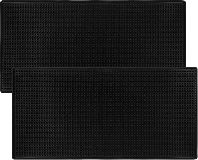 2 Pack Heavy-Duty Bar Mat Pad PVC Rubber Dish Drying Spill Matting for KTV Bar Glass Home (XL:24x 12)