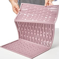 BTH 24 Extra Wide Foldable Dish Drying Mat for Kitchen Countertop Made In Korea Heat-resistant Premium Non-slip Silicone Mat Large Dish Drainer Mat Compact Folding Sink Liner Dishwasher Safe