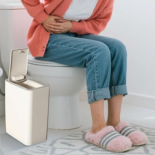 Trash Can with Lid - Wastebasket Dustbin | Wastebasket Compact 10L Dustbin for Dorm Corner Bedroom Indoor Sink Home Bathroom Toilet Workplace