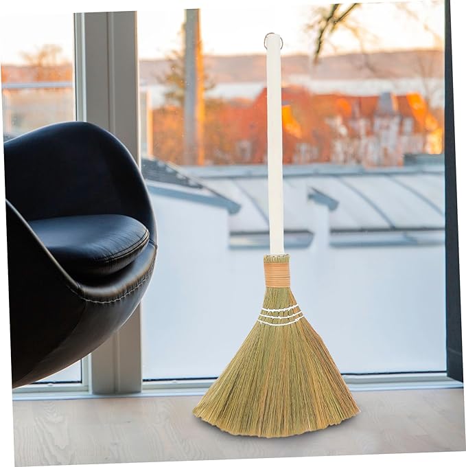 PRETYZOOM 2pcs Elegant Handmade Soft Bristle Broom Removable Handle Small Whisk Broomstick for Living Multipurpose Cleaning Tool