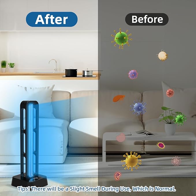 39W UV Light Sanitizer with Remote Control and 3 Timers – Ozone Free Home Disinfection Device Kills Germs Viruses Mold and Dust Mites – Whole Room Ultraviolet Light for Home and Office
