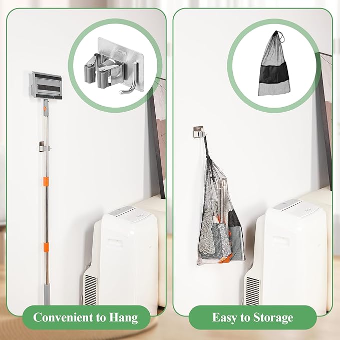 Ceiling Fan Cleaner Duster - 79 Extension Pole &amp Dual Brush Heads Baseboard Cleaner Tool with Handle 4-in-1 Reusable Fan Blade Cleaner Ceiling Fan Duster for Fan Blades Baseboards Corners