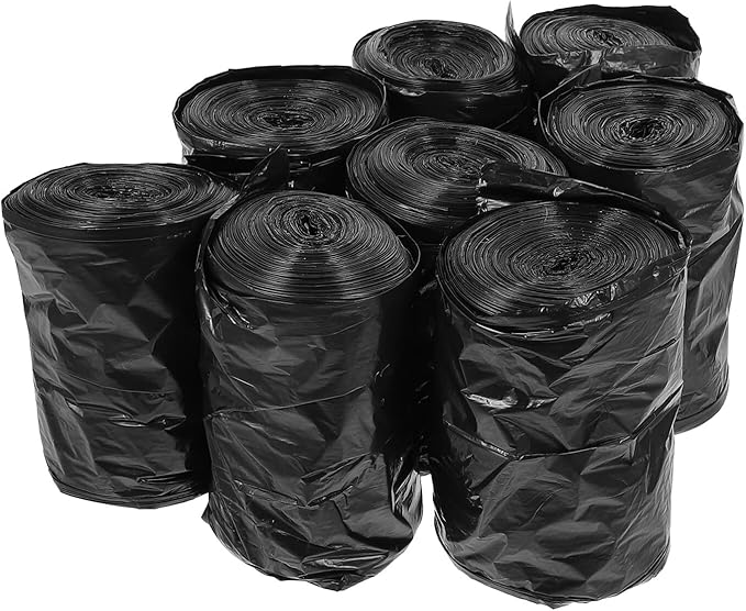 PartyKindom 200pcs Disposable Thickened Toilet Trash Bags Black Pe Garbage Liners for Portable Toilets Travel Camping Home Use