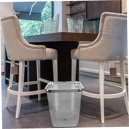 Large Transparent Plastic Wastebasket for Bathroom Kitchen Home Portable Trash Can with Pressed Rim Smooth Easy-Clean PP Material Stable Lidless Design for Household Waste and