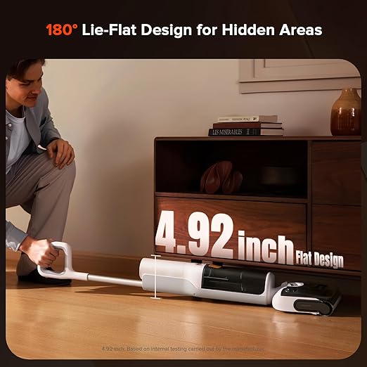 roborock F25 GT Vacuum Mop All in One Wet Dry Vacuum Cleaner Cordless 20000Pa Floor Cleaner Machine for Tile Hardwood Wood Vinyl Floor Edge to Edge Self Cleaning Electric Mop with 180° Lie-Flat