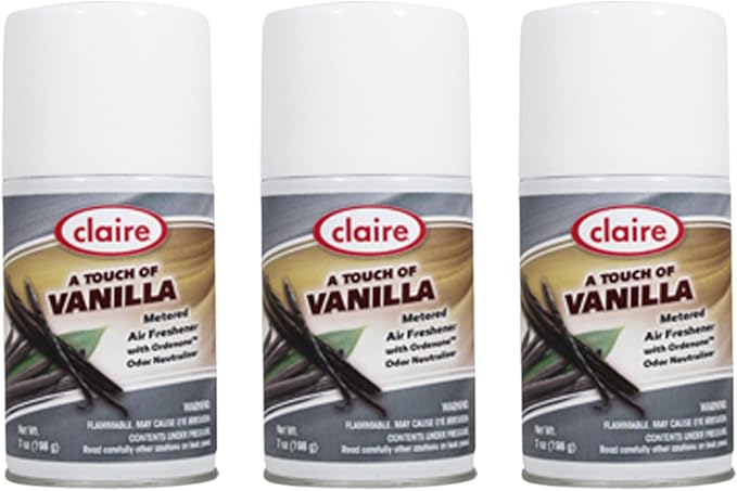 Claire CL108 A Touch of Vanilla Metered Air Freshener 7 Oz. Net Wt (3 Pack)