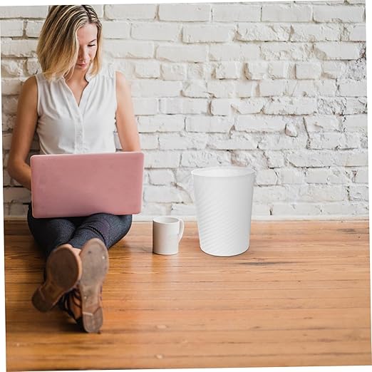 OUNONA 2pcs Small Trash Can Nordic Style Open Wastebasket Versatile Plastic Garbage Bin for Bedroom Office and Bathroom Combination