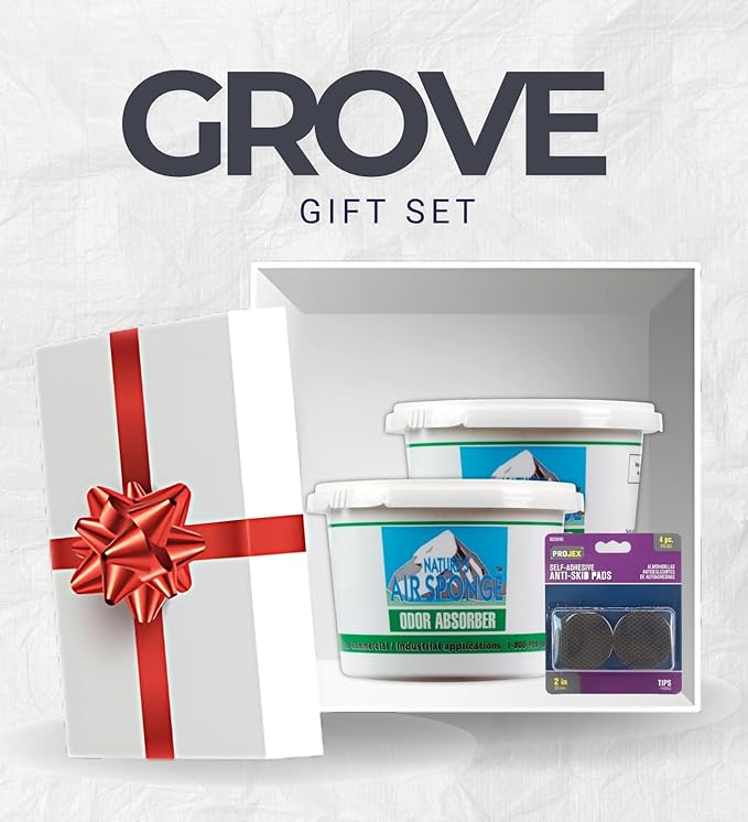 2x Bad Air Sponge Air Odor Absorbent Bundle with Skid Pad – Absorbs Indoor Pollutants Eliminates Tobacco Smoke Pet Cooking Paint &amp Carpet Odors – Gift Set (3 Items)