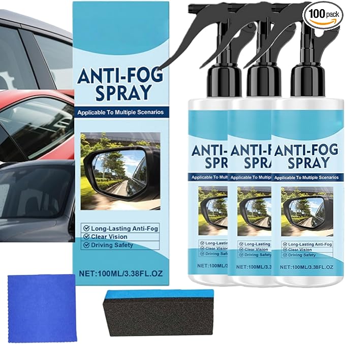 100ml Anti Fog Spray Car Windscreen Demister For Cars &ampTrucks Car Glass Cleaner For Driving Window Cleaner Spray For Glasses Water Repellent Spray For Glass Windscreen Rain Repellent (3)