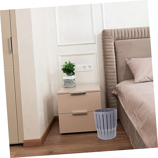 Uonlytech Small Grey Trash Can Without Lid Versatile Wastebasket for Office Bedroom Bathroom Material Easy to Clean Compact Design for Convenient Disposal