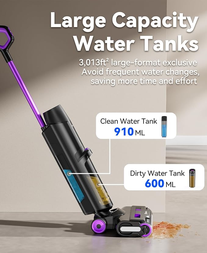 Redroad Wet Dry Vacuum Cleaner 16000Pa50Mins Runtime Cleaning Area 3013 ft²Cordless Vacuum Cleaner Cordless Vacuum and Mop All in Onefor Hard Floors Sticky Messes and Pet HairH15 Set