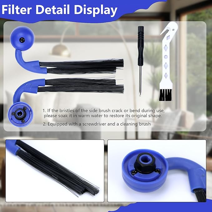 Replacement Parts Accessories Compatible with ECOVACS DEEBOT X11 OmniCyclone Robot Vacuum (2 Roller Brushes + 6 Mopping Cloths + 6 Filters + 6 Side Brushes)(X11 OmniCyclone Kits)