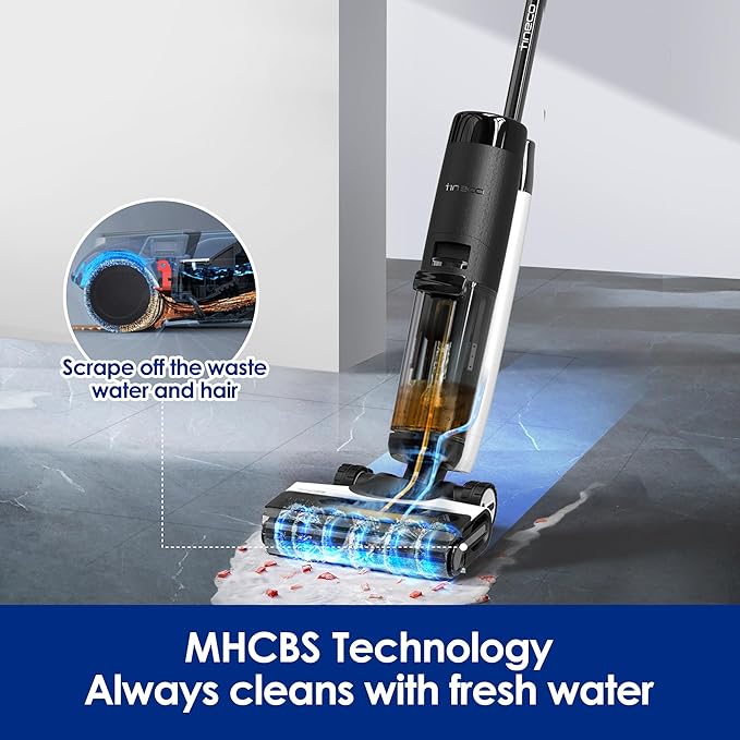 Tineco Floor ONE S7 PRO Cordless Wet Dry Vacuum Cleaner Smart Floor Cleaner Mop for Hard Floors Long Run Time Dual-Sided Edge Cleaning Self-Cleaning Centrifugal Drying Process