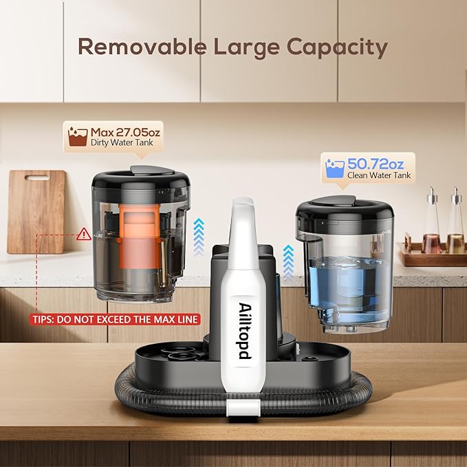 Ailltopd Portable Carpet &amp Upholstery Cleaner Machine 15Kpa Powerful Suction &amp Couch Cleaner Machine Deep Stain Cleaning for Carpet Car Pets Stairs Sofa with Self-Cleaning Tool