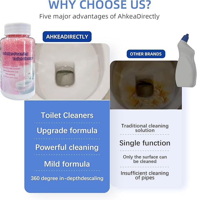 Toilet Cleaner 17.64oz Toilet Bowl Cleaners Powder Bathroom Cleaner for Urinals Washbasins Tile Walls
