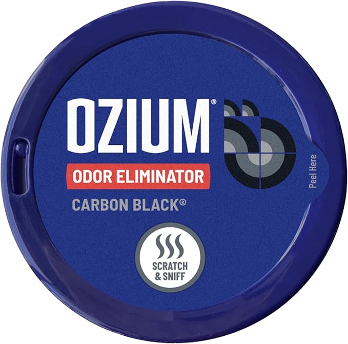Ozium Air Sanitizer 4.5 oz Gel: Odor Eliminator for Strong Odor Car Air Freshener (Carbon Black 2 Packs)