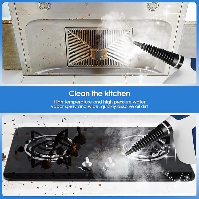 Handheld Steam Cleaner Pressurized Multi-Surface Steam Cleaner with 9 Accessories Chemical Free Steam Cleaner for Home Use Steamer for Cleaning Floor Furniture Upholstery Grout and Car
